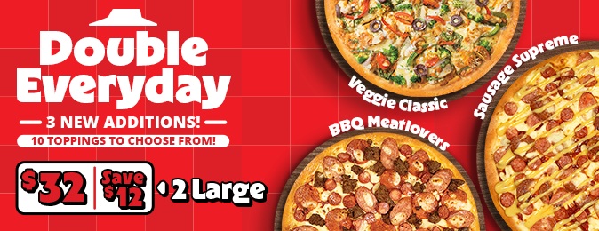 Double Tuesday & Thursday – Large Pizzas