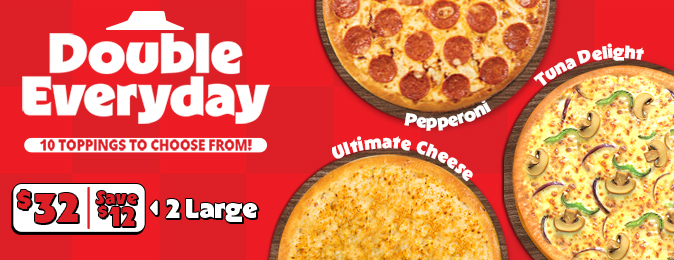 Double Tuesday & Thursday – Large Pizzas