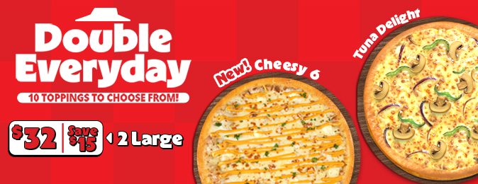 Double Tuesday & Thursday – Large Pizzas