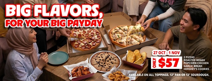 SHARE THE BIG MOMENT – 2 PIZZAS + 3 SIDES + 1 DESSERTS
