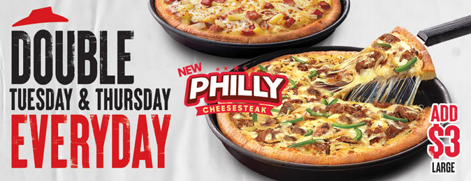 Double Tuesday & Thursday – Large Pizzas
