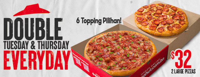 Double Tuesday & Thursday – Large Pizzas